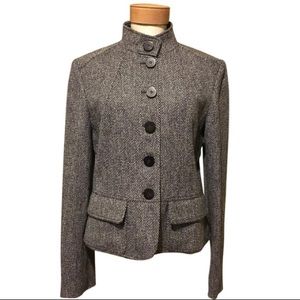 Burberry Tweed Stand Collar Blazer